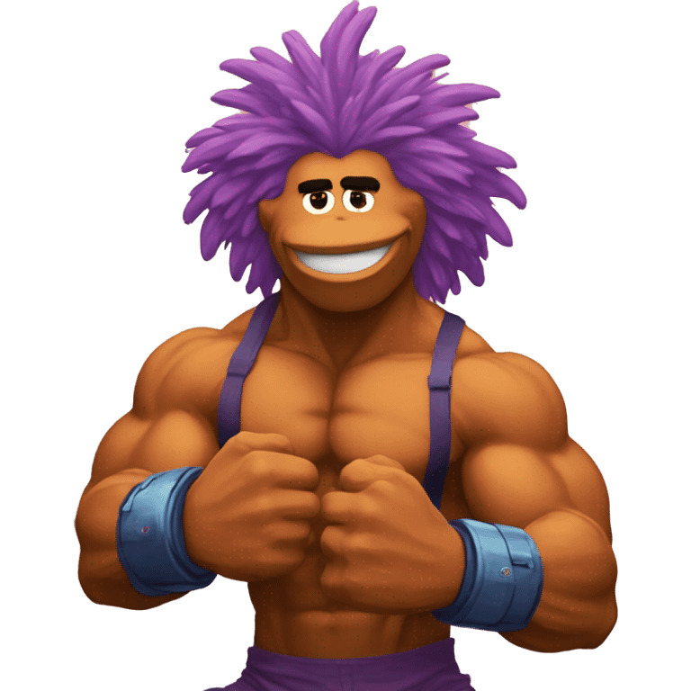 fraggle rocks hot muscle trainer sunset colored emoji