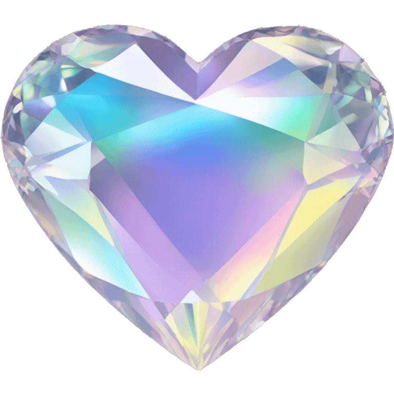 Heart shaped 56-carat iridescent diamond emoji