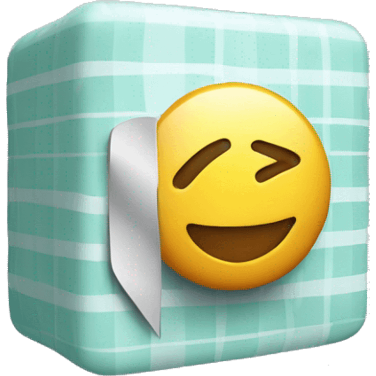 three-dimensional button with a check mark inside emoji