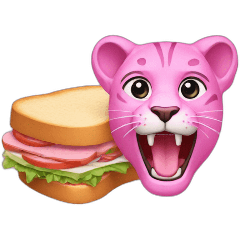 pink-panter-with-sandwich emoji