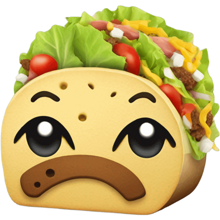 A taco holding a gun ￼ emoji