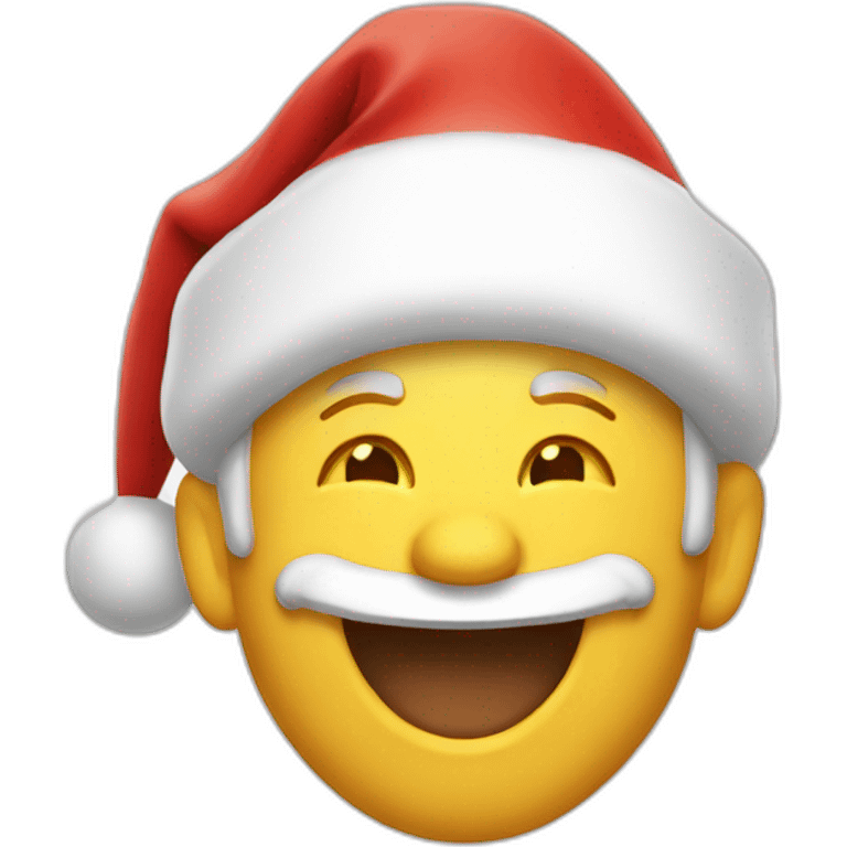 a santa laughing emoji