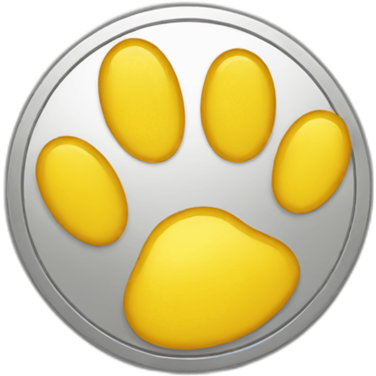 coin with paw yellow cartoony emoji