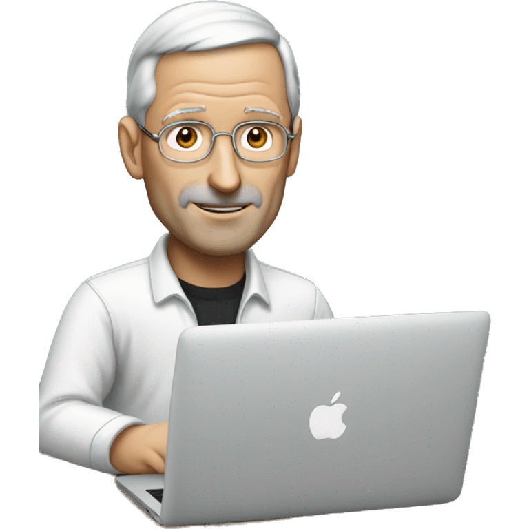 steve job working with macbook emoji