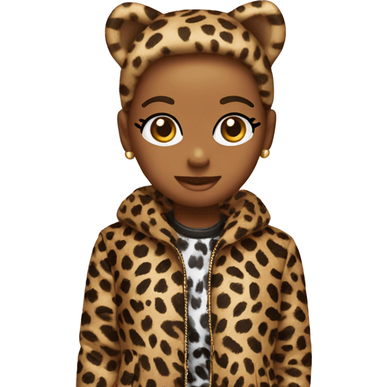 hello kitty with a leopard jacket  emoji