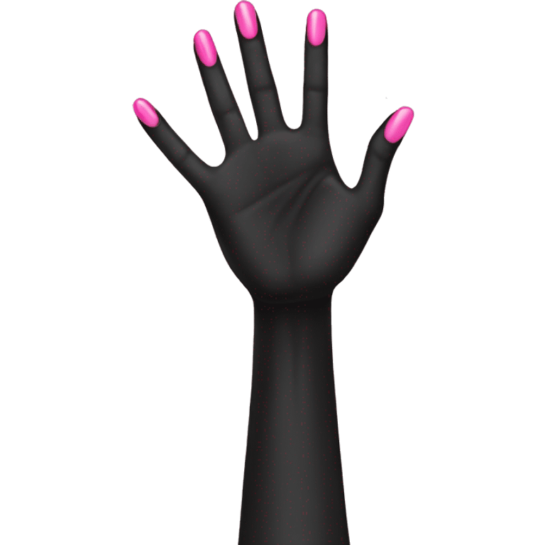 black hand with pink nails emoji