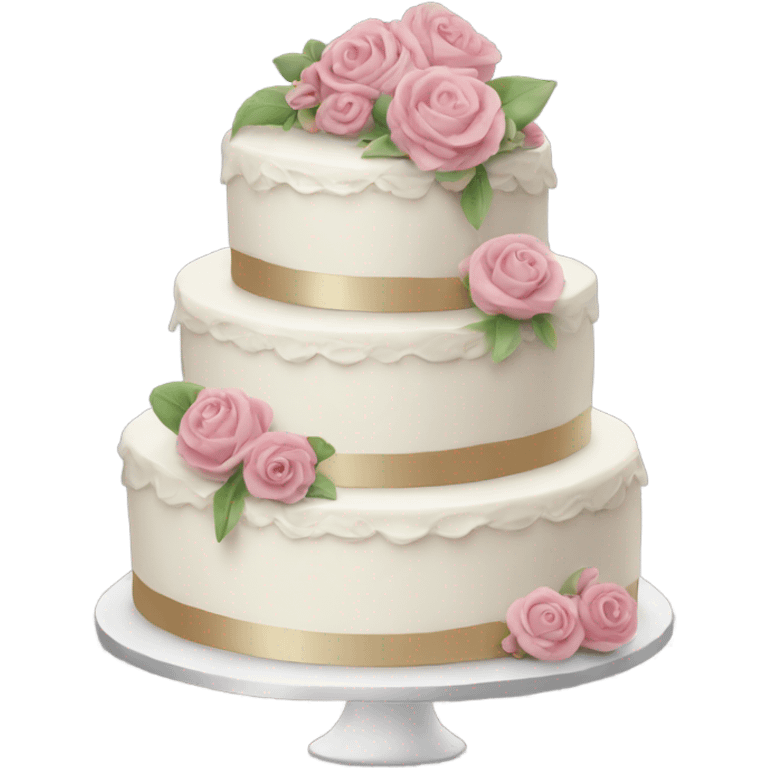 Wedding cake with 3 flora emoji