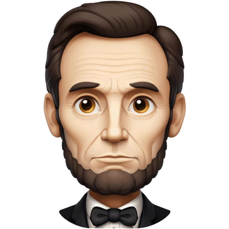 Cinematic Realistic Abraham Lincoln Portrait Emoji, depicted as a stoic iconic statesman with a tall dignified silhouette and thoughtful expression, rendered with detailed textures and dramatic historical lighting that captures his timeless presence. emoji