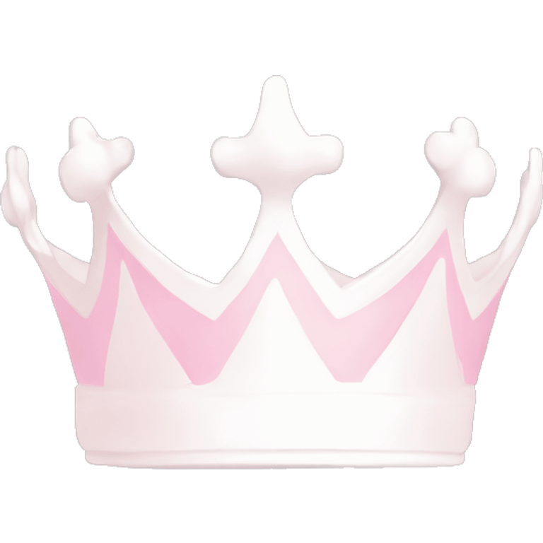 White and pastel pink crown emoji