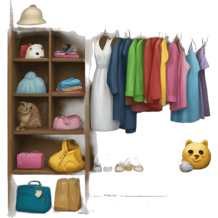 wardrobe with children's things emoji