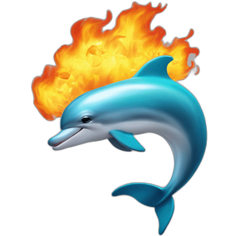 Dolphin on fire emoji