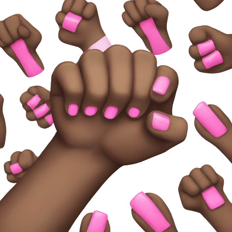 Black fist with pink nails  emoji