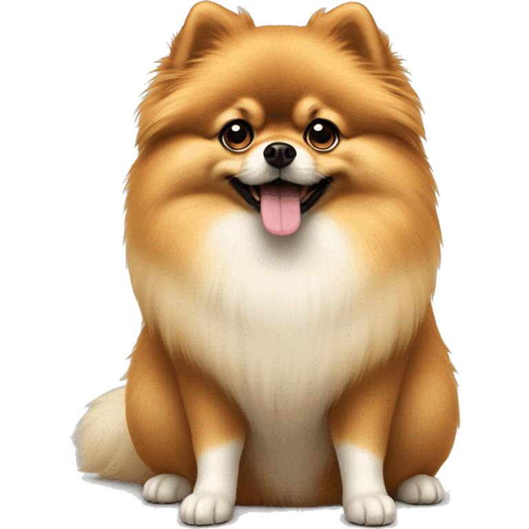 A full-length Pomeranian emoji