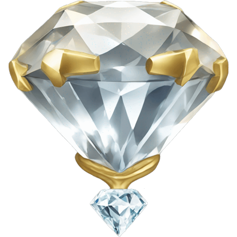 a Diamond Acorn, sparkling cut diamond, with stem of gold emoji