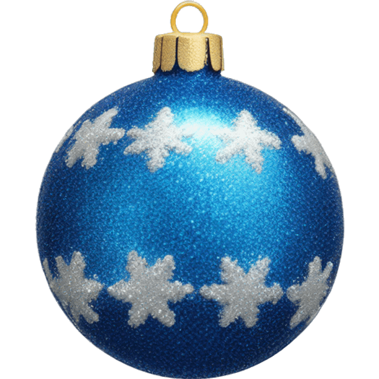 Blue glittering Christmas ornament ￼ emoji