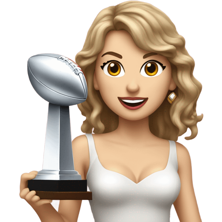 Taylor swift holding Super Bowl trophy emoji