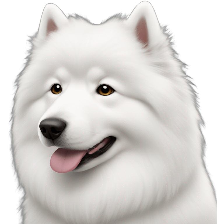 White shed with Samoyed inside  emoji