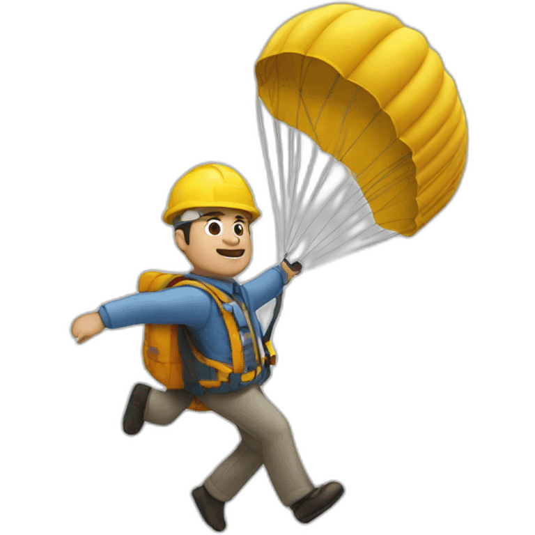 architect is flying with a parachute emoji