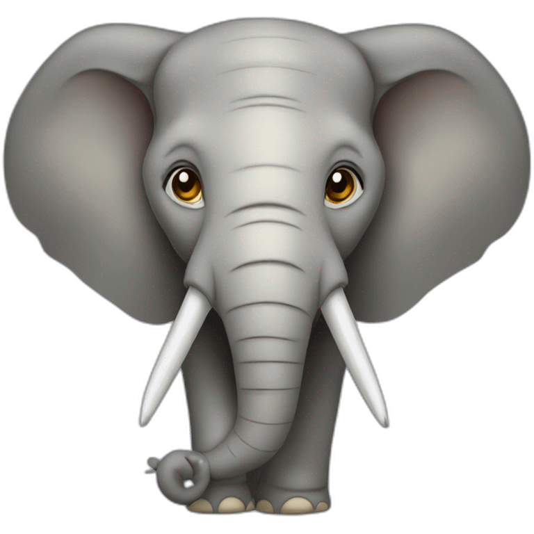 Young elephant face with tusks emoji