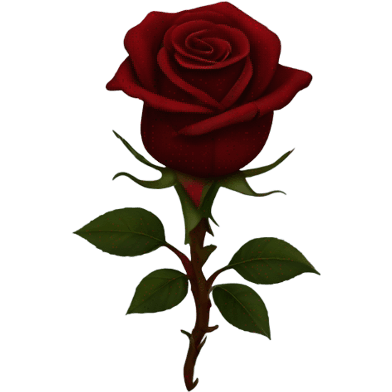 Black dagger through dark red rose emoji