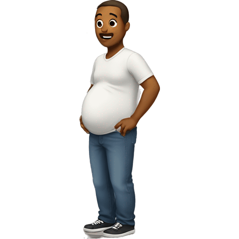 Man with pregnant belly emoji