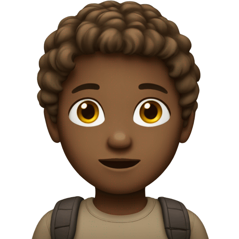 child with brown hair indoors emoji