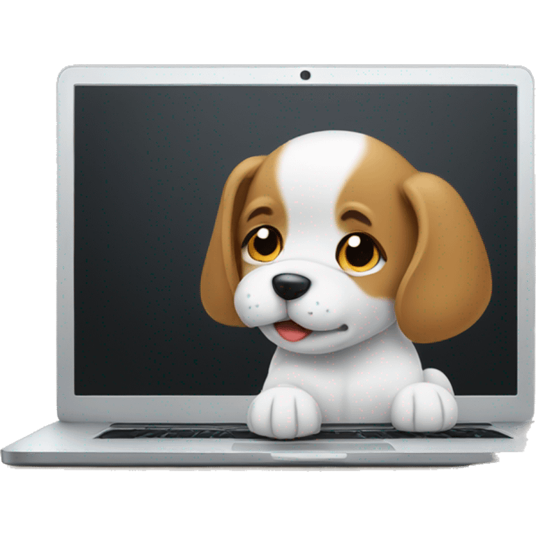 a puppy on a laptop emoji