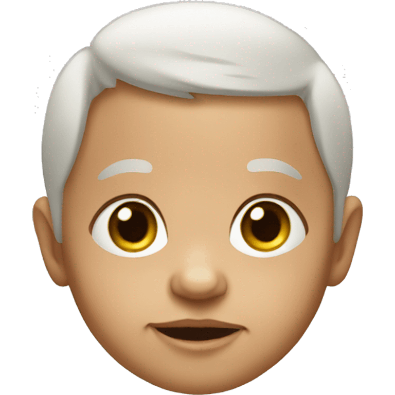 Create an emoji-style image of a baby that has the facial features of an elderly person emoji