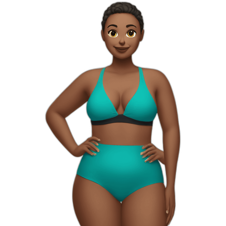 Slim-Thicc caucasian woman swimsuit posing emoji