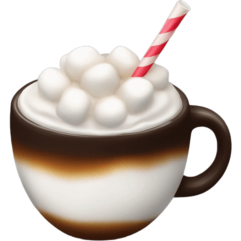 cup of coffee with marshmellows and straw emoji