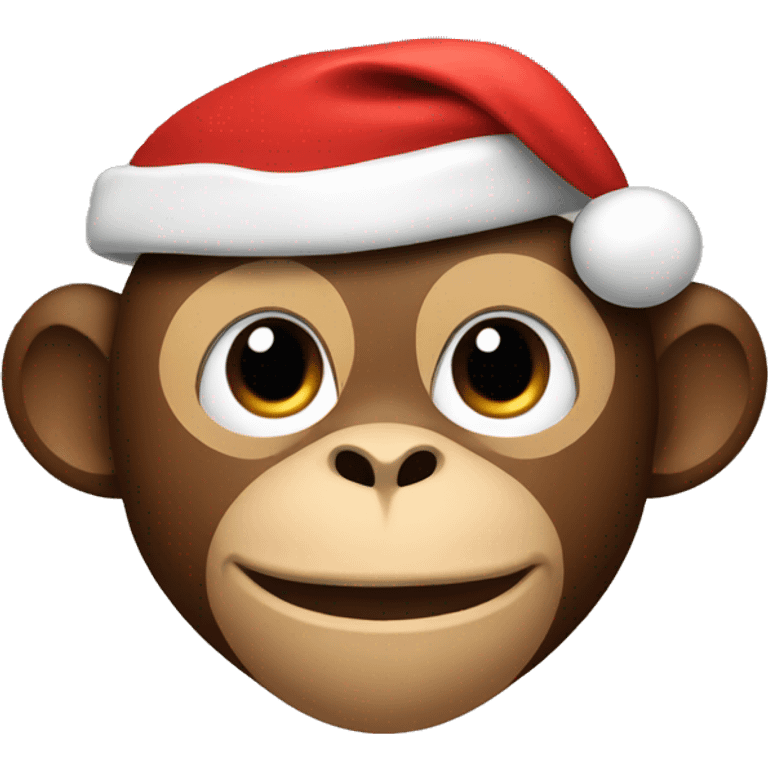 Monkey wearing a Santa hat emoji