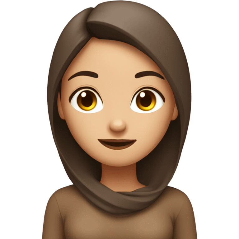 Brunette yoga girl in brown clothes emoji