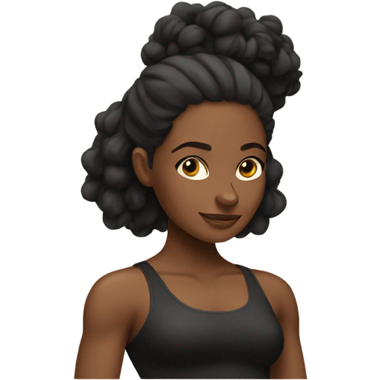 Black Pilates girl  emoji