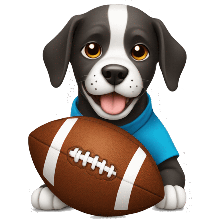 Dog holding a football emoji