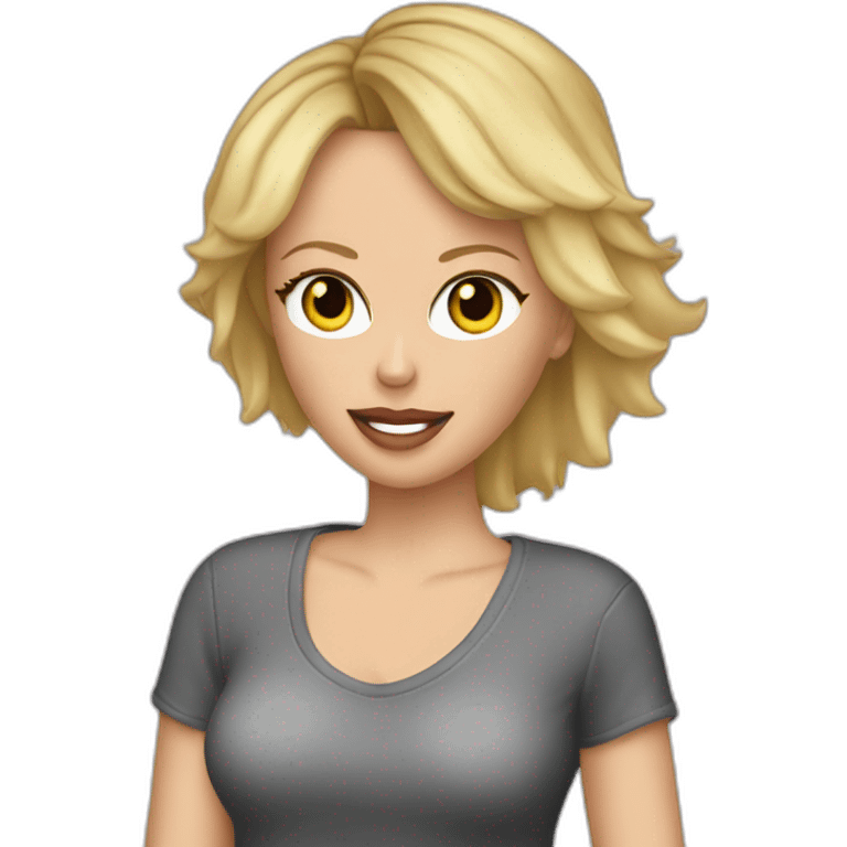 charlize theron wearing t-shirt emoji