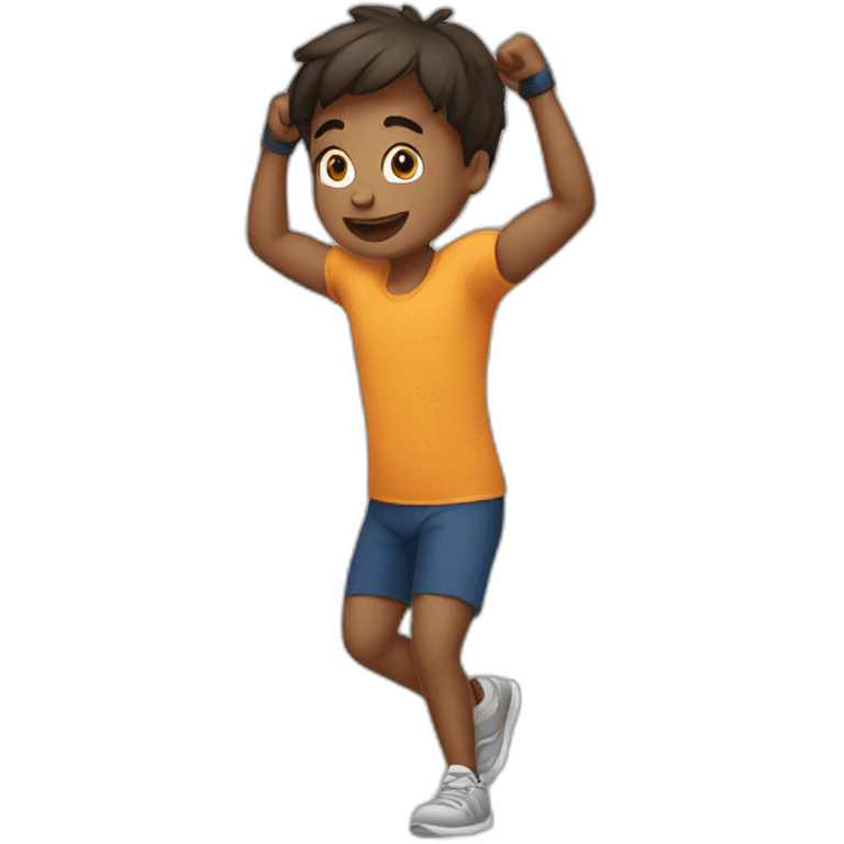  a boy doing exercise emoji