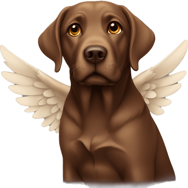 Brown Labrador with wings emoji