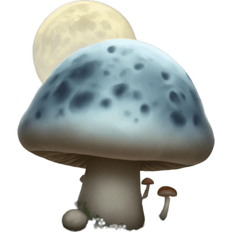 Moon with mushrooms emoji