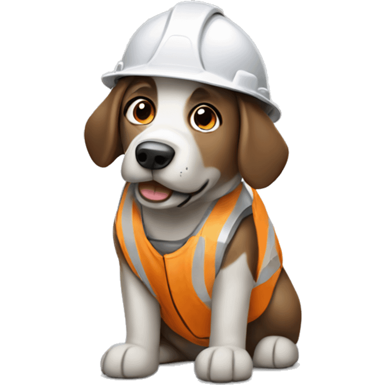 Dog that works construction emoji