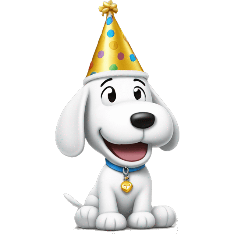 snoopy with a birthday hat emoji