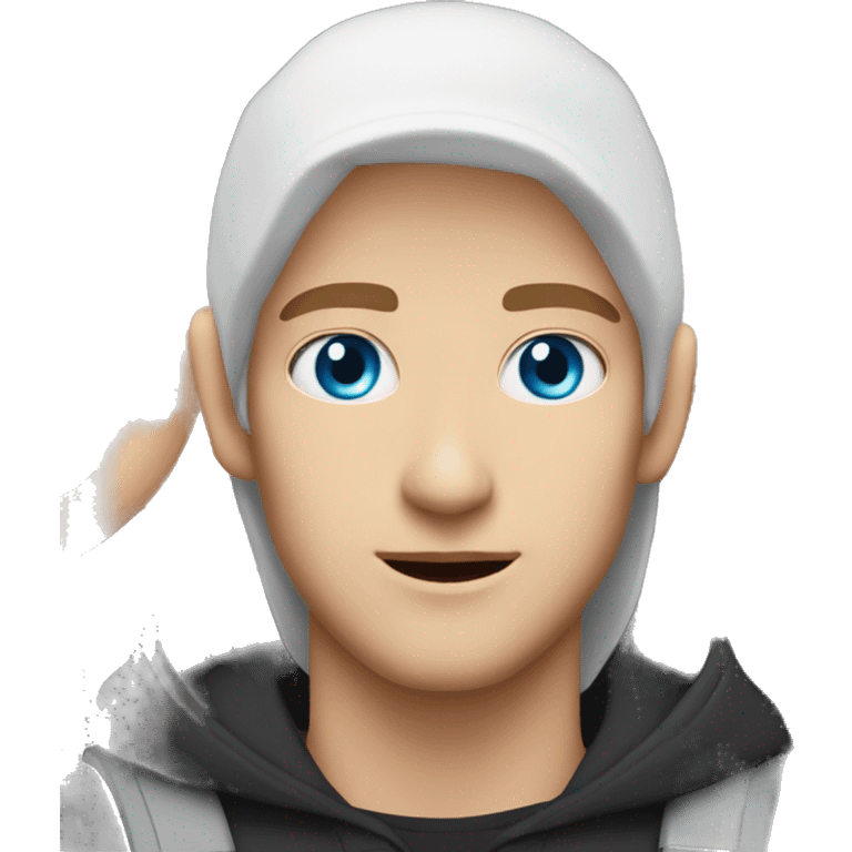 White man with blue eyes and white girl couple with blue eyes in black hoodir emoji