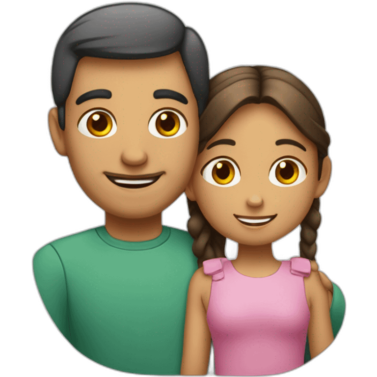 Una familia de un padre, y una niña emoji