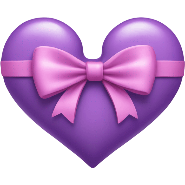 a violet heart wrapped by apink bow emoji