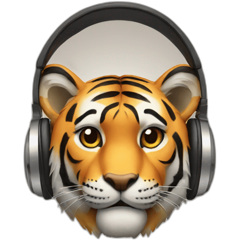 tiger with headphones emoji