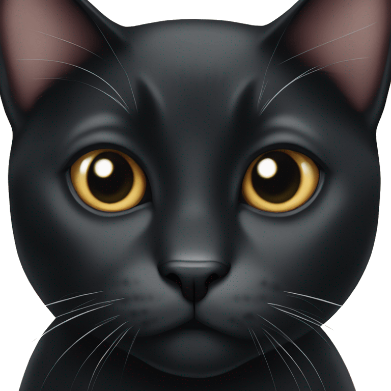 Black tuxedo cat with black face and white chin  emoji