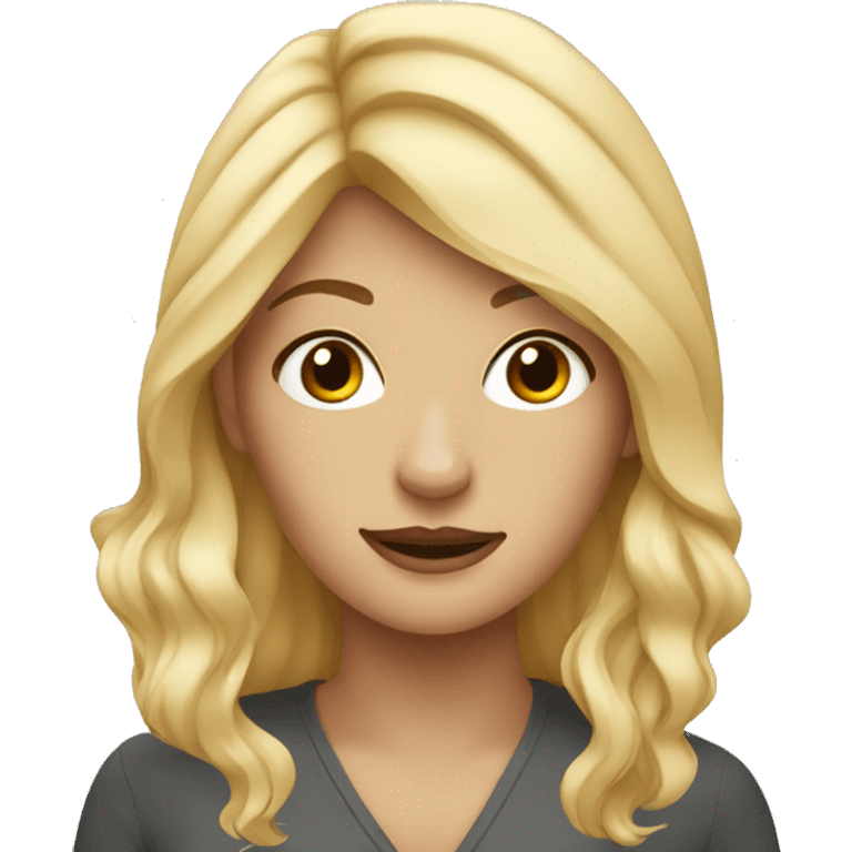 blonde woman with a tiger emoji