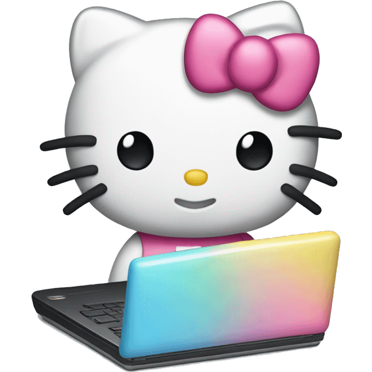 hello kitty on computer  emoji