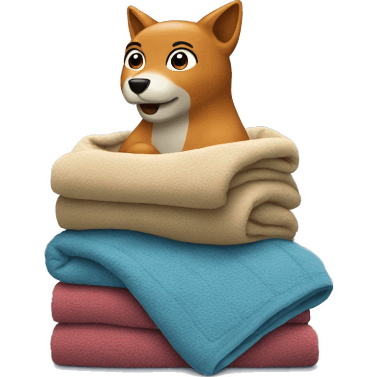 blanket on fox emoji