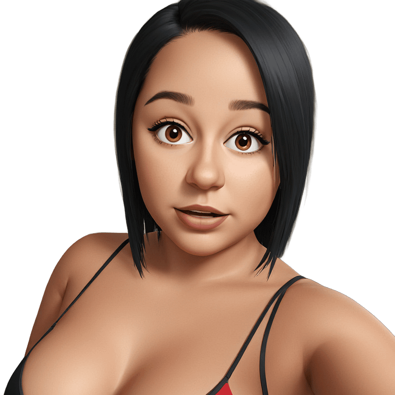 black-haired girl in underwear emoji