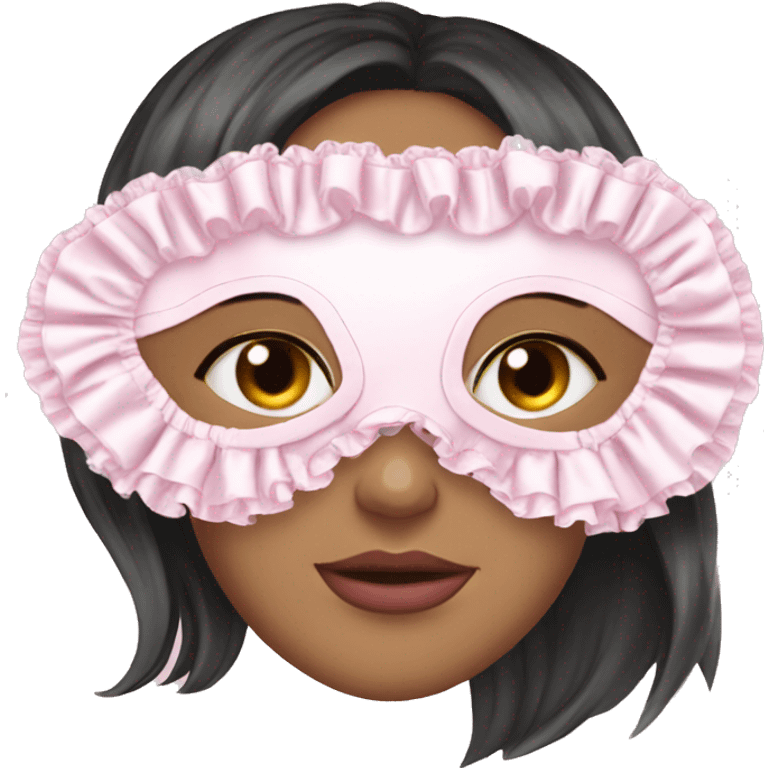 Light pink Frilly satin sleep mask  emoji